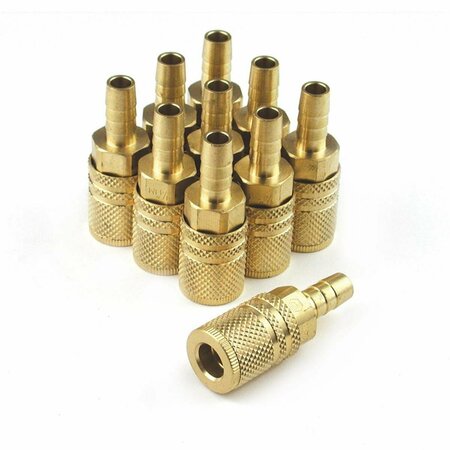 TINKERTOOLS Extreme Performance Series 6-Ball Brass Coupler 0.25 in. x 0.37 in. Standard Hose Barb TI2637549